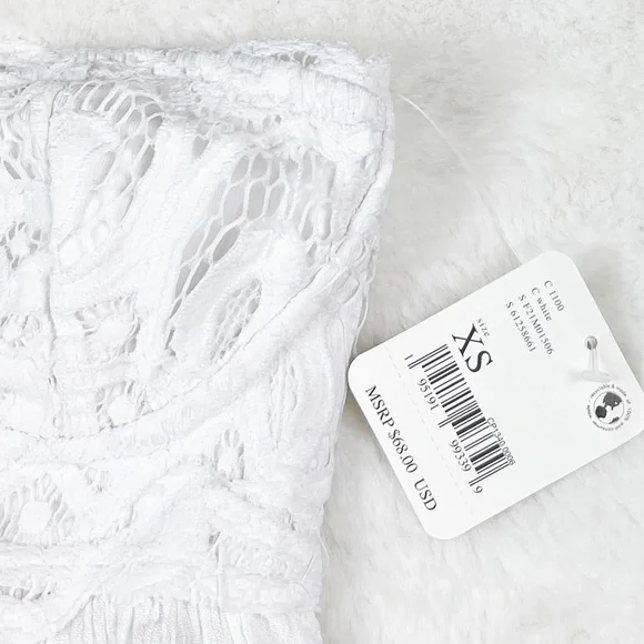 NWT Free People Adella Corset Strapless Crochet Cami Top in White - Picture 7 of 9